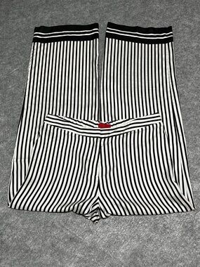 Carolina Herrera Black and White Striped Silk Pants